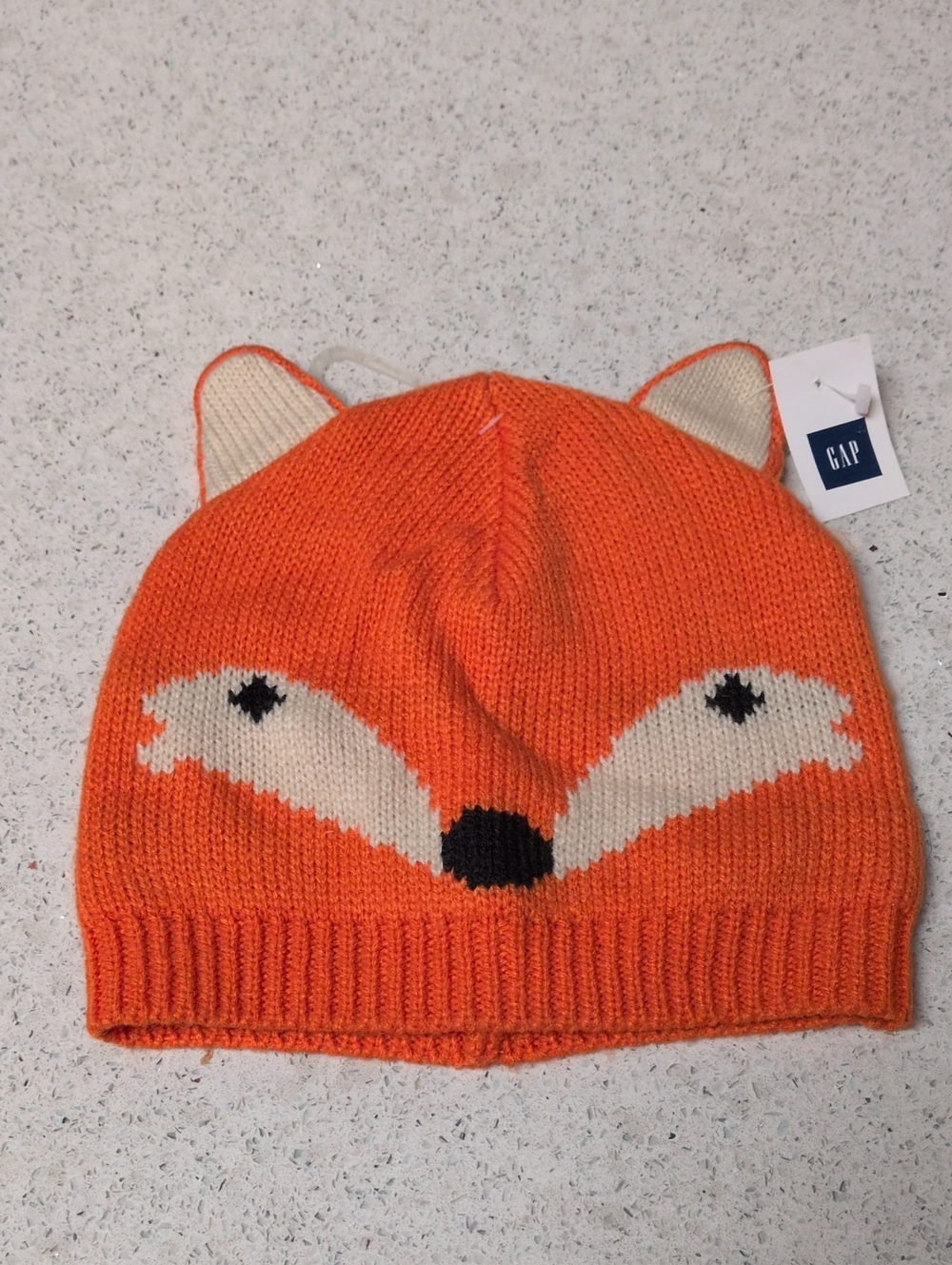 GAP Orange Fox Ear Knit Beanie for Kids